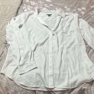 Ann Taylor Cream Button-Up Blouse